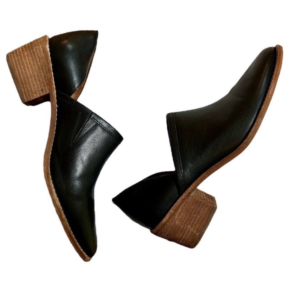 Madewell The Brady Black Leather Boho Lowcut Bootie, 9.5